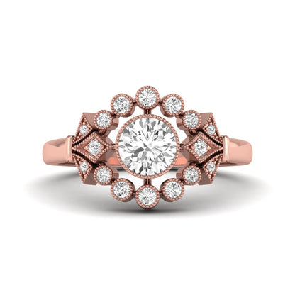 Princess Cluster Prong Set Lab Grown Diamond Engagement Ring