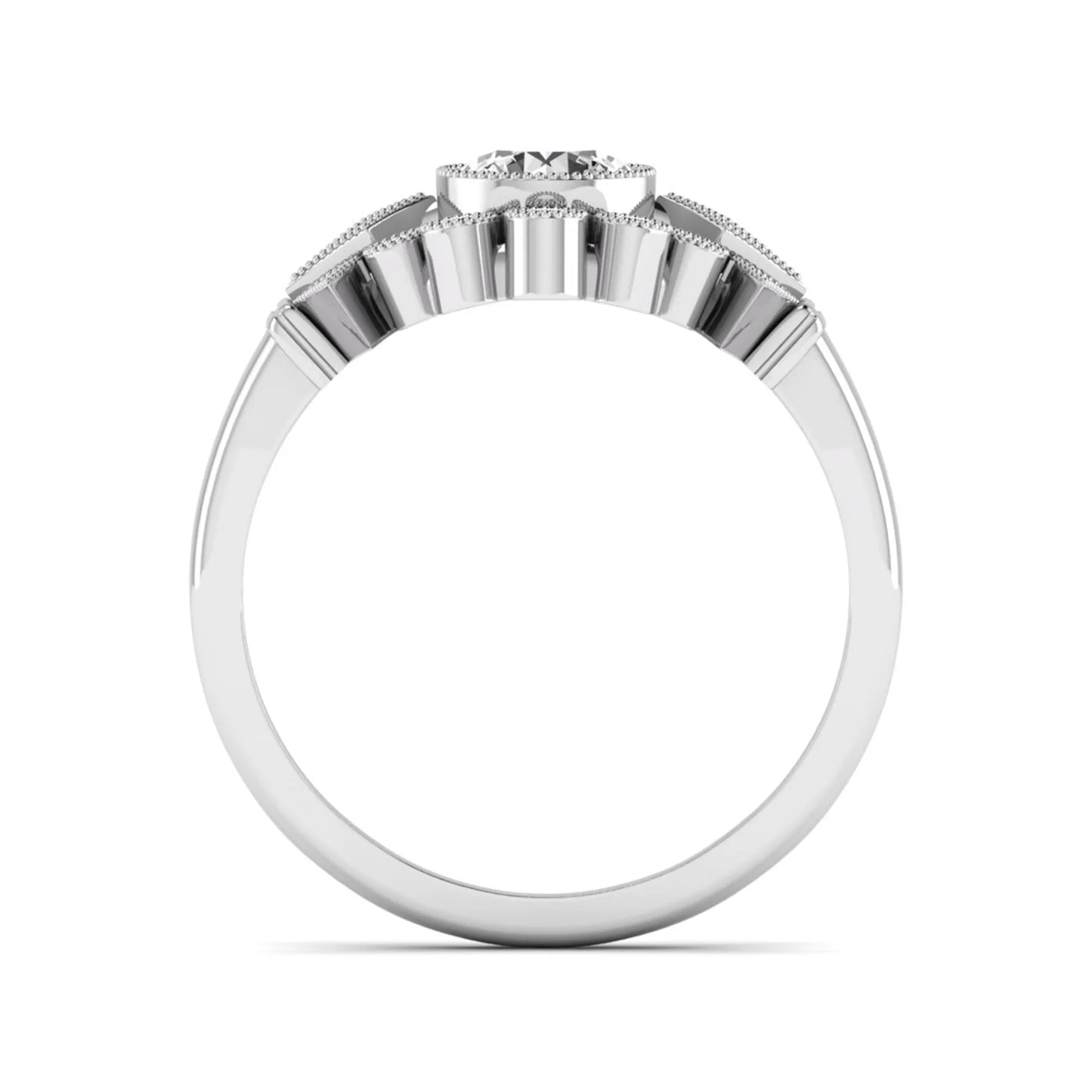 Princess Cluster Prong Set Lab Grown Diamond Engagement Ring