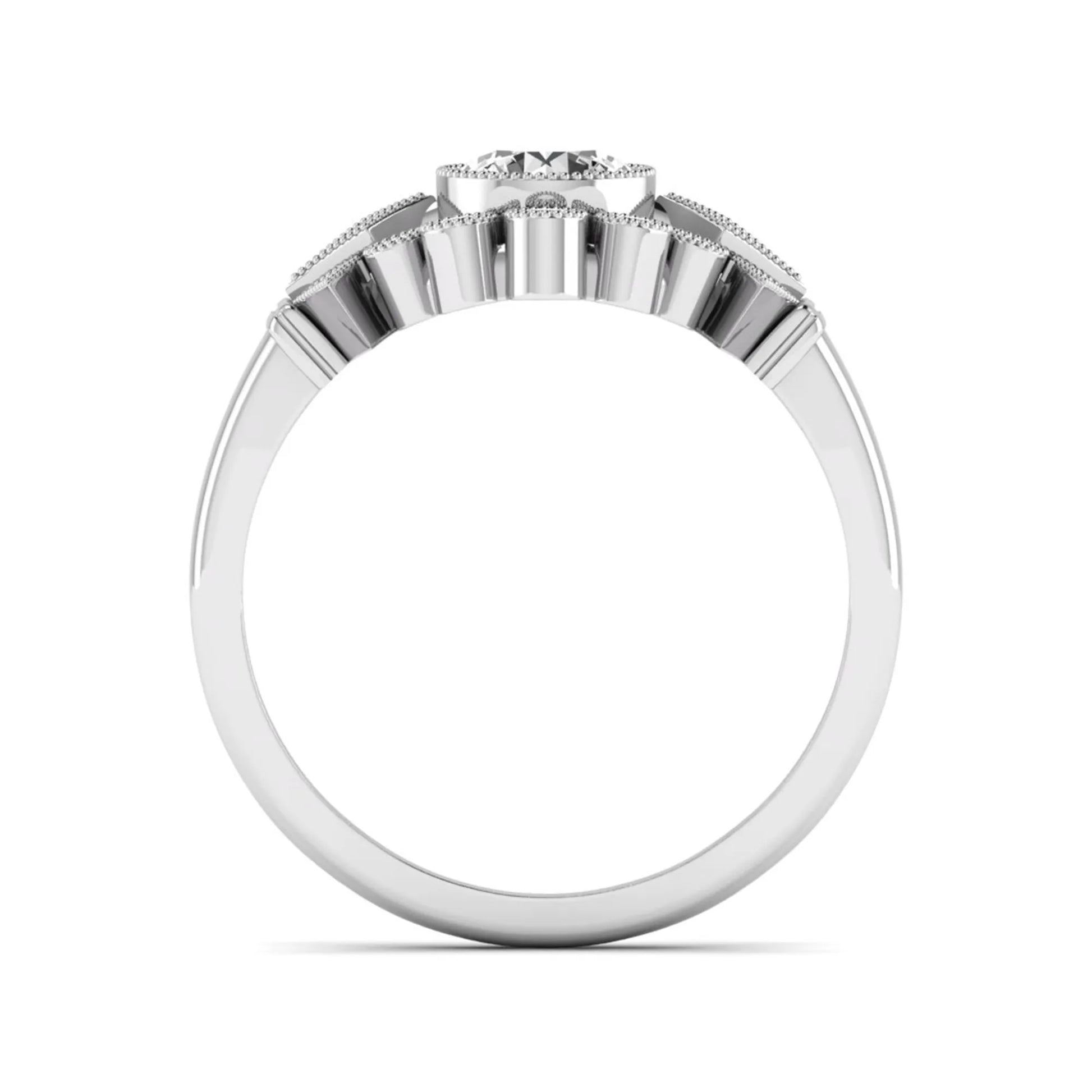 Princess Cluster Prong Set Lab Grown Diamond Engagement Ring