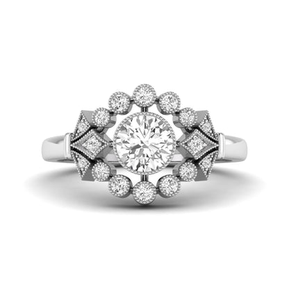 Princess Cluster Prong Set Lab Grown Diamond Engagement Ring