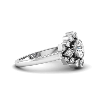 Princess Cluster Prong Set Lab Grown Diamond Engagement Ring