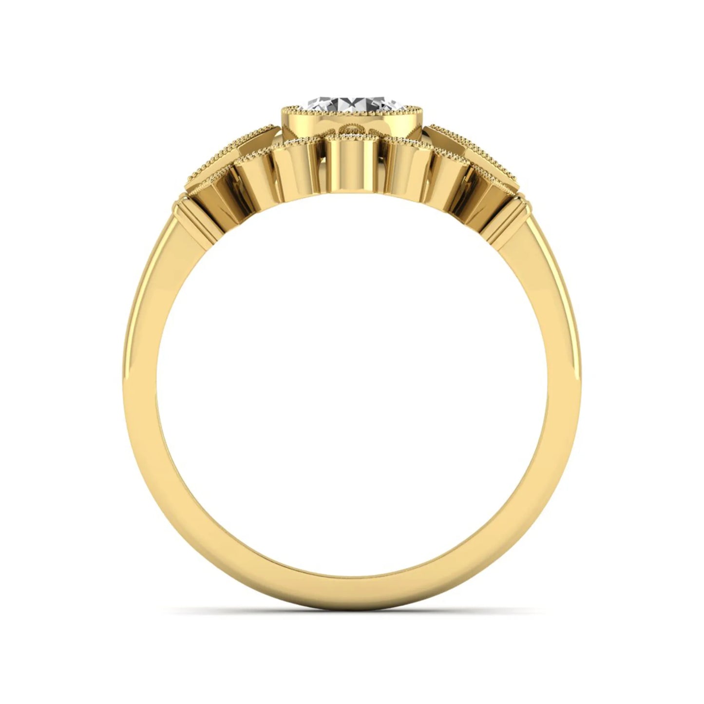 Princess Cluster Prong Set Lab Grown Diamond Engagement Ring