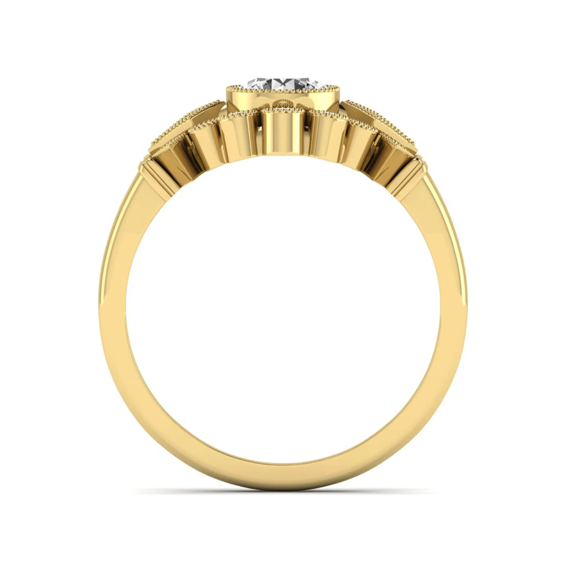 Princess Cluster Prong Set Lab Grown Diamond Engagement Ring