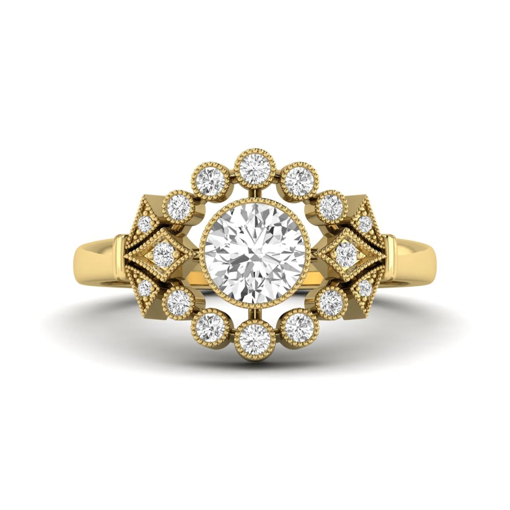 Princess Cluster Prong Set Lab Grown Diamond Engagement Ring