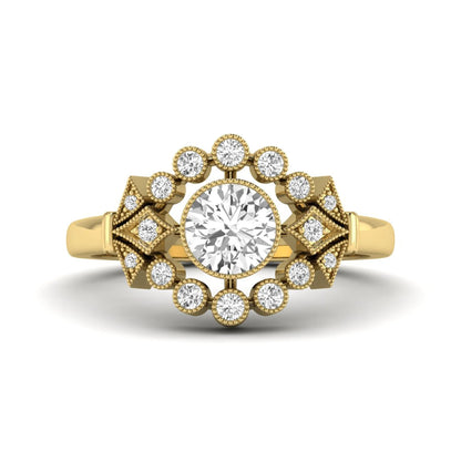 Princess Cluster Prong Set Lab Grown Diamond Engagement Ring
