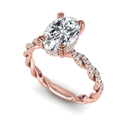 Princess Cluster Prong Set Lab Grown Diamond Engagement Ring