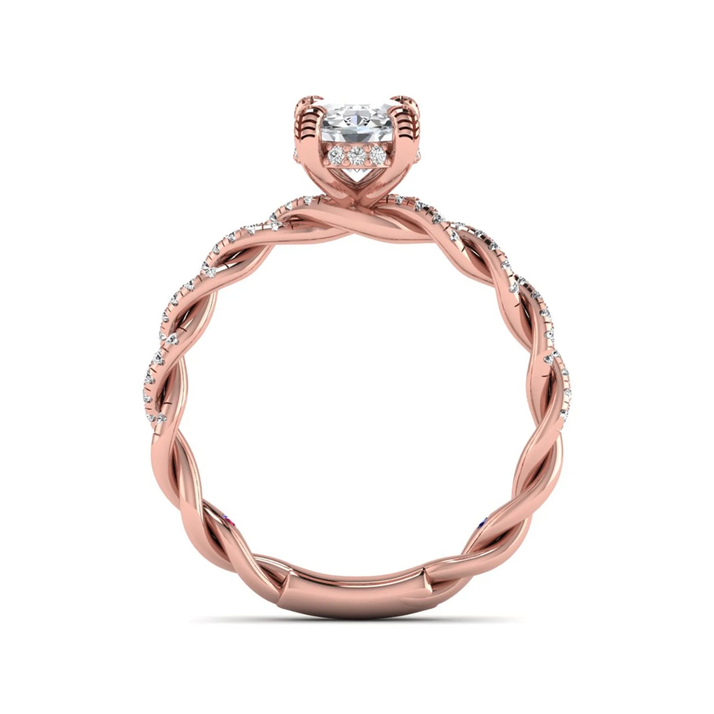 Princess Cluster Prong Set Lab Grown Diamond Engagement Ring