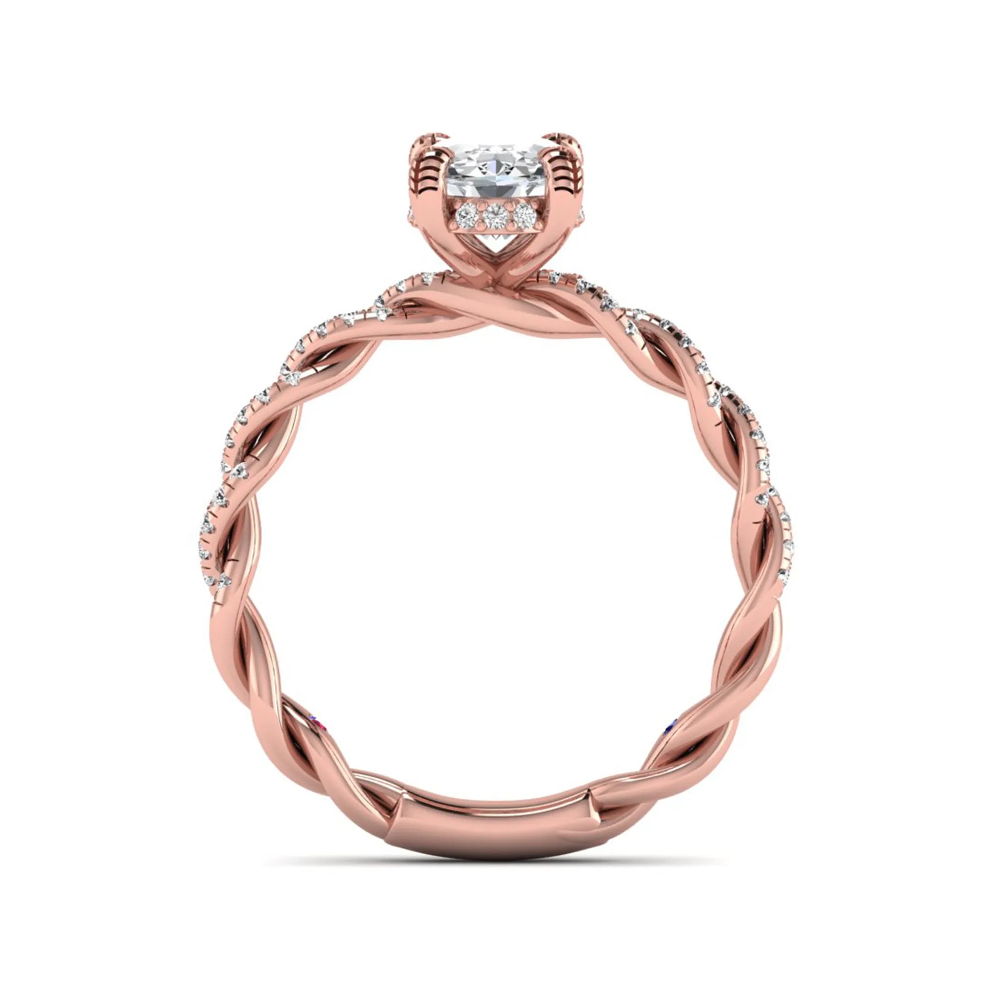 Princess Cluster Prong Set Lab Grown Diamond Engagement Ring