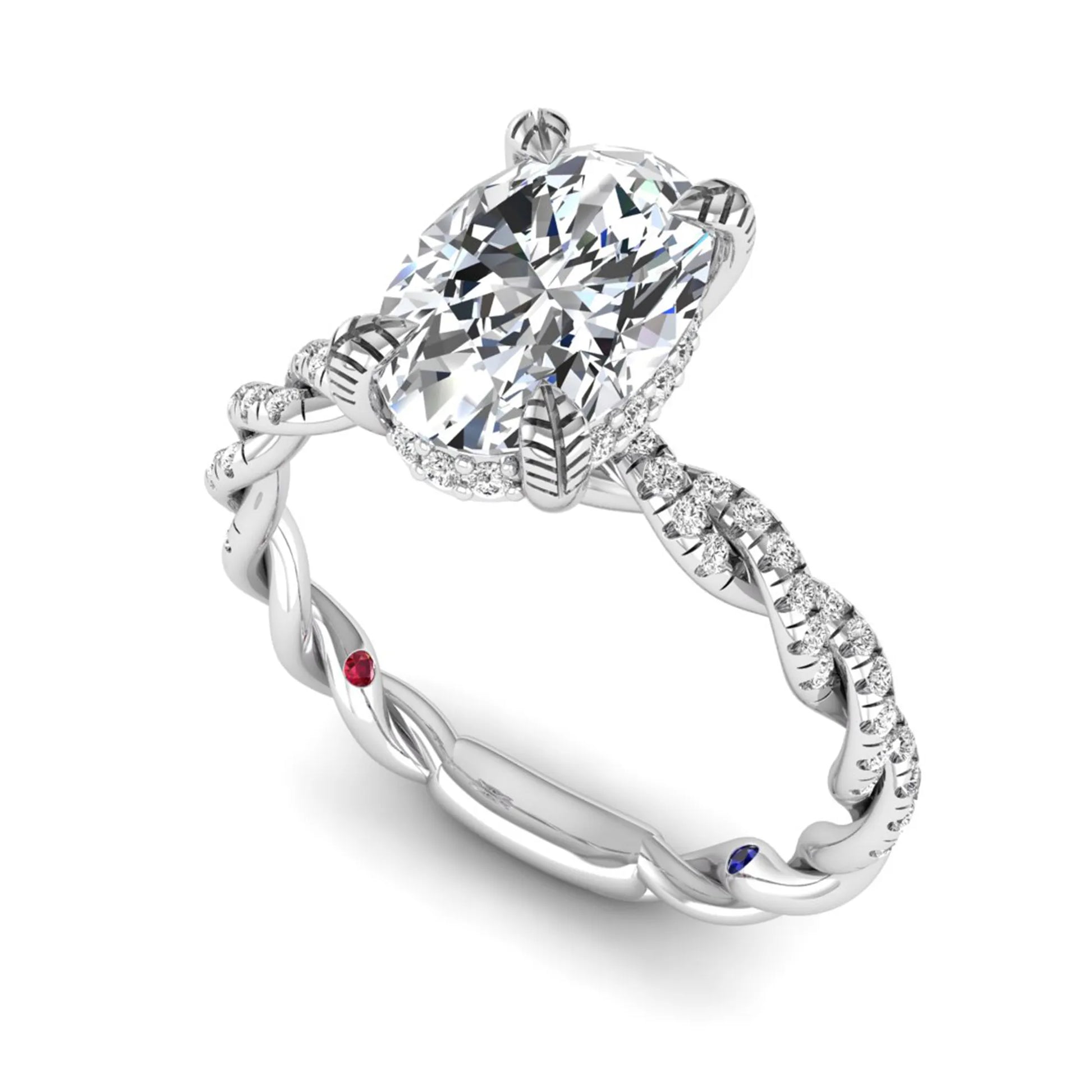Princess Cluster Prong Set Lab Grown Diamond Engagement Ring
