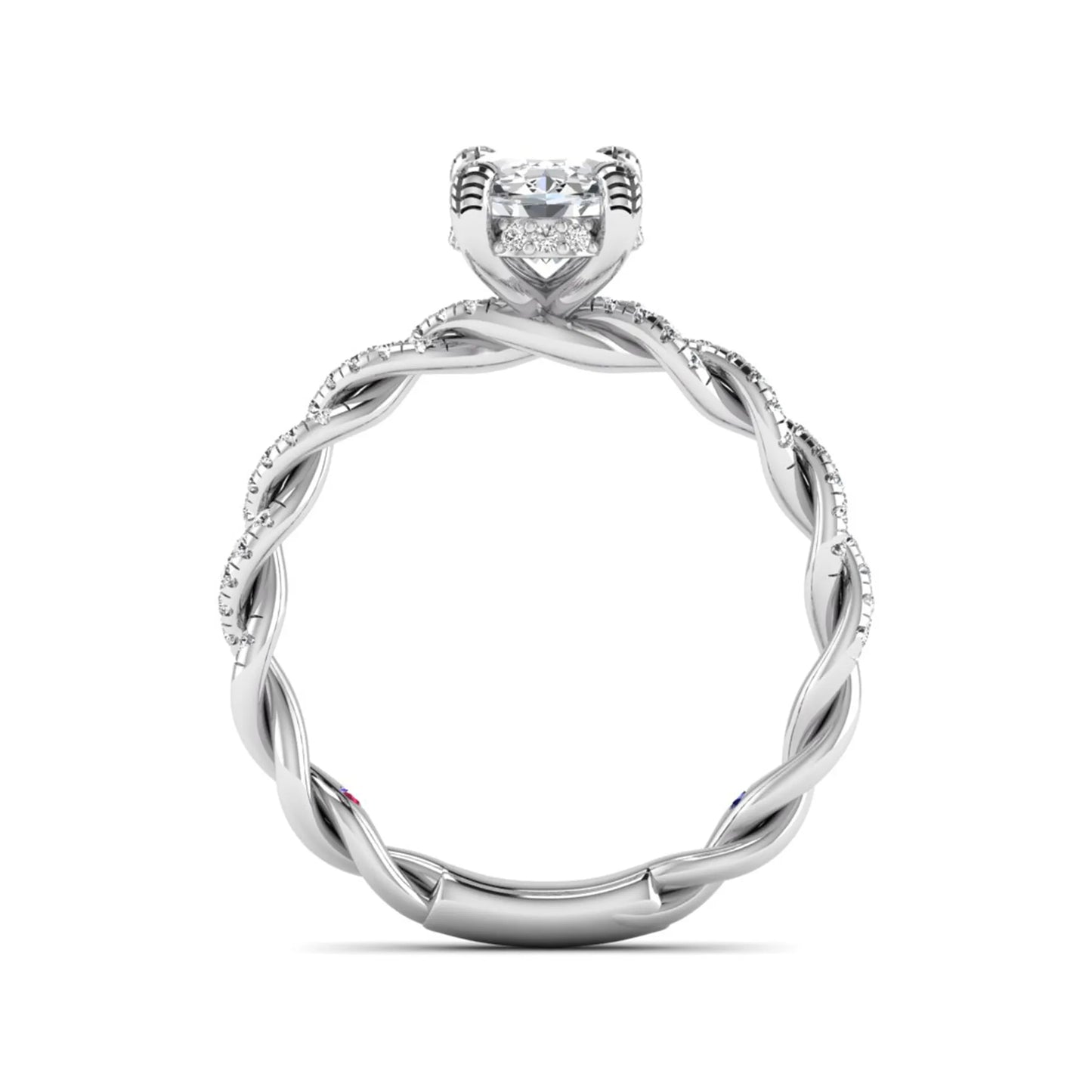 Princess Cluster Prong Set Lab Grown Diamond Engagement Ring