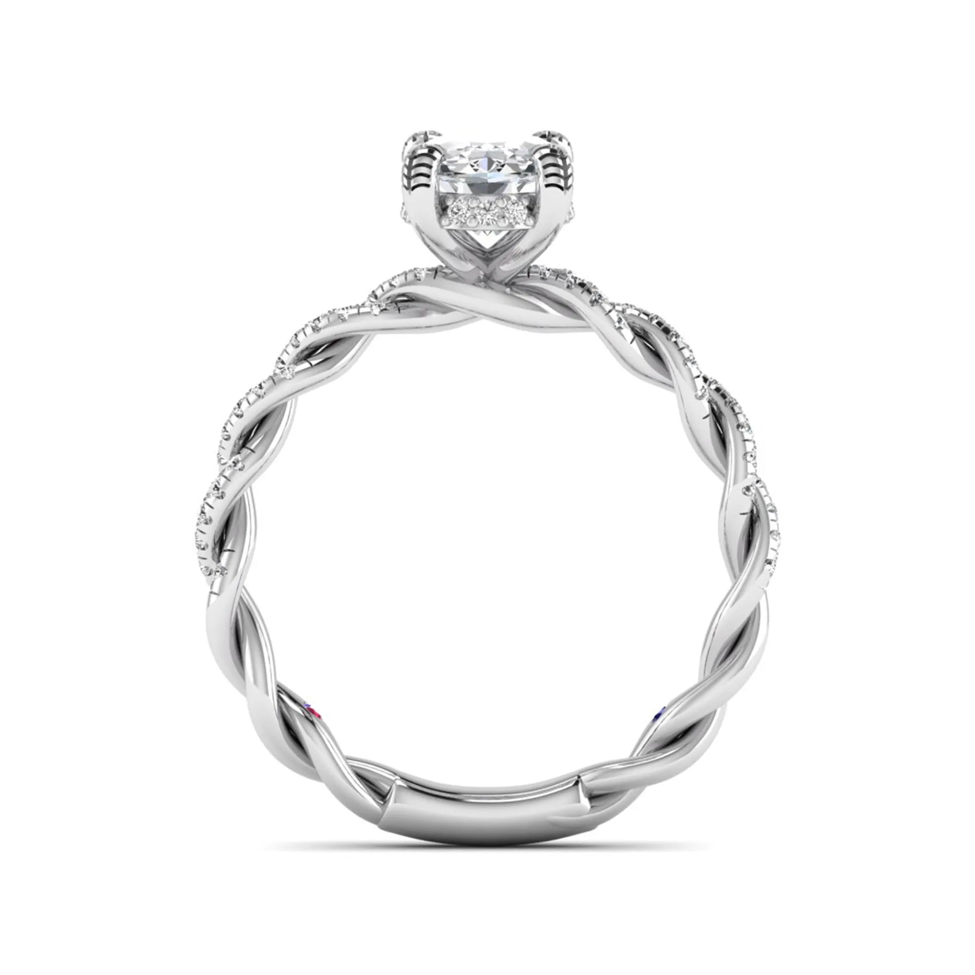 Princess Cluster Prong Set Lab Grown Diamond Engagement Ring