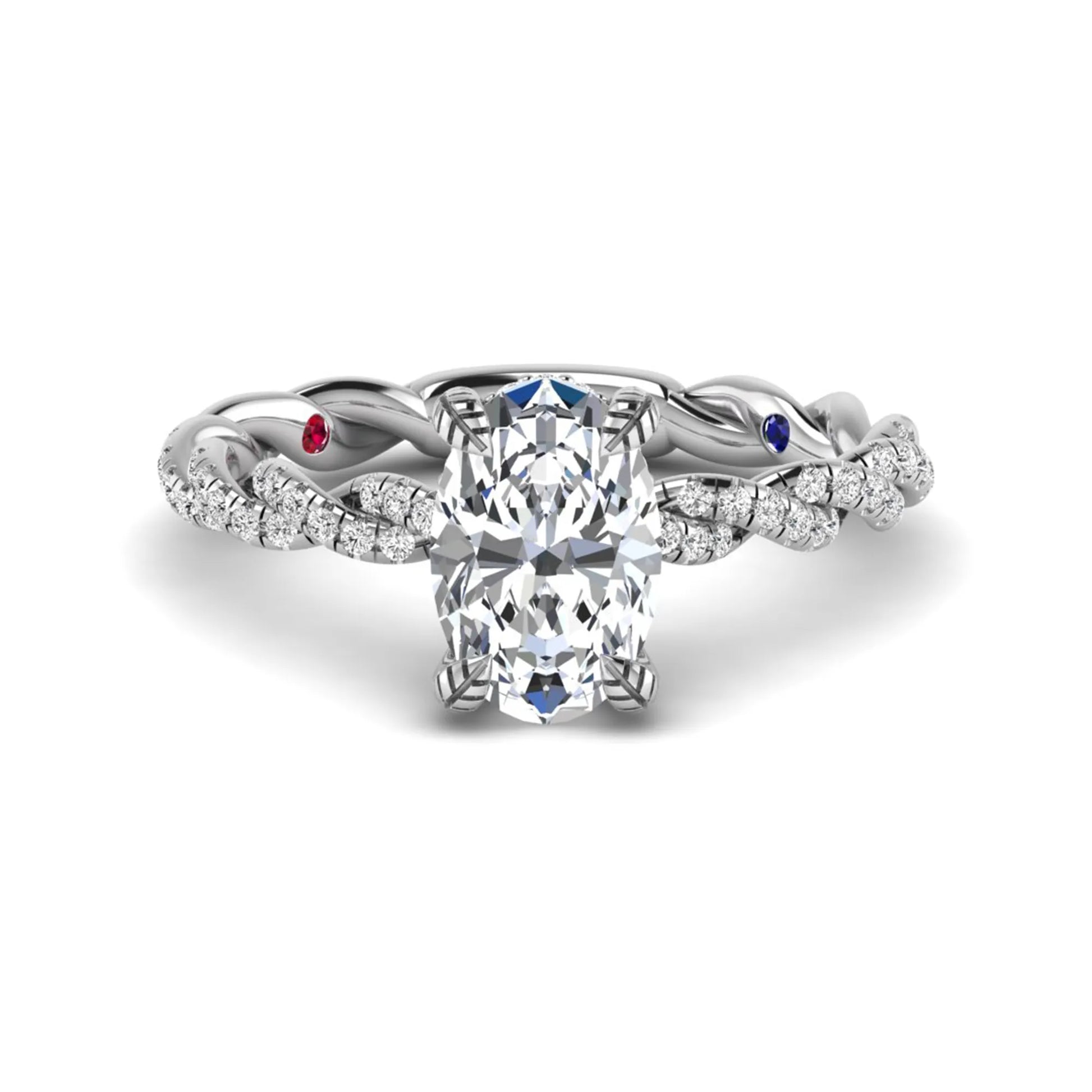 Princess Cluster Prong Set Lab Grown Diamond Engagement Ring