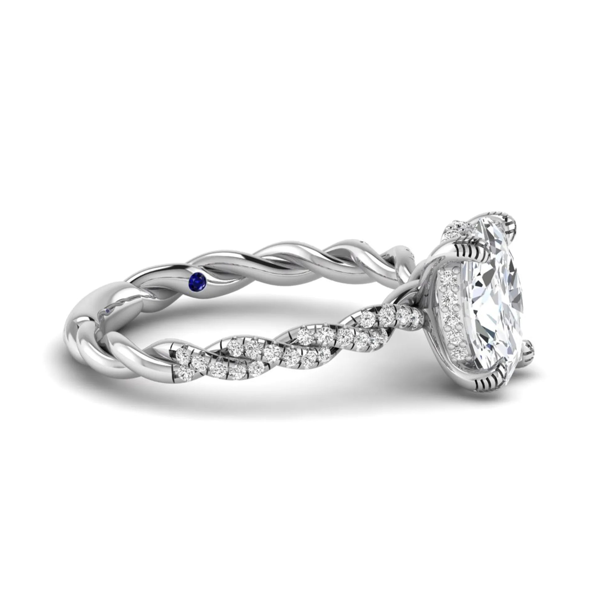 Princess Cluster Prong Set Lab Grown Diamond Engagement Ring