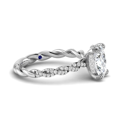 Princess Cluster Prong Set Lab Grown Diamond Engagement Ring