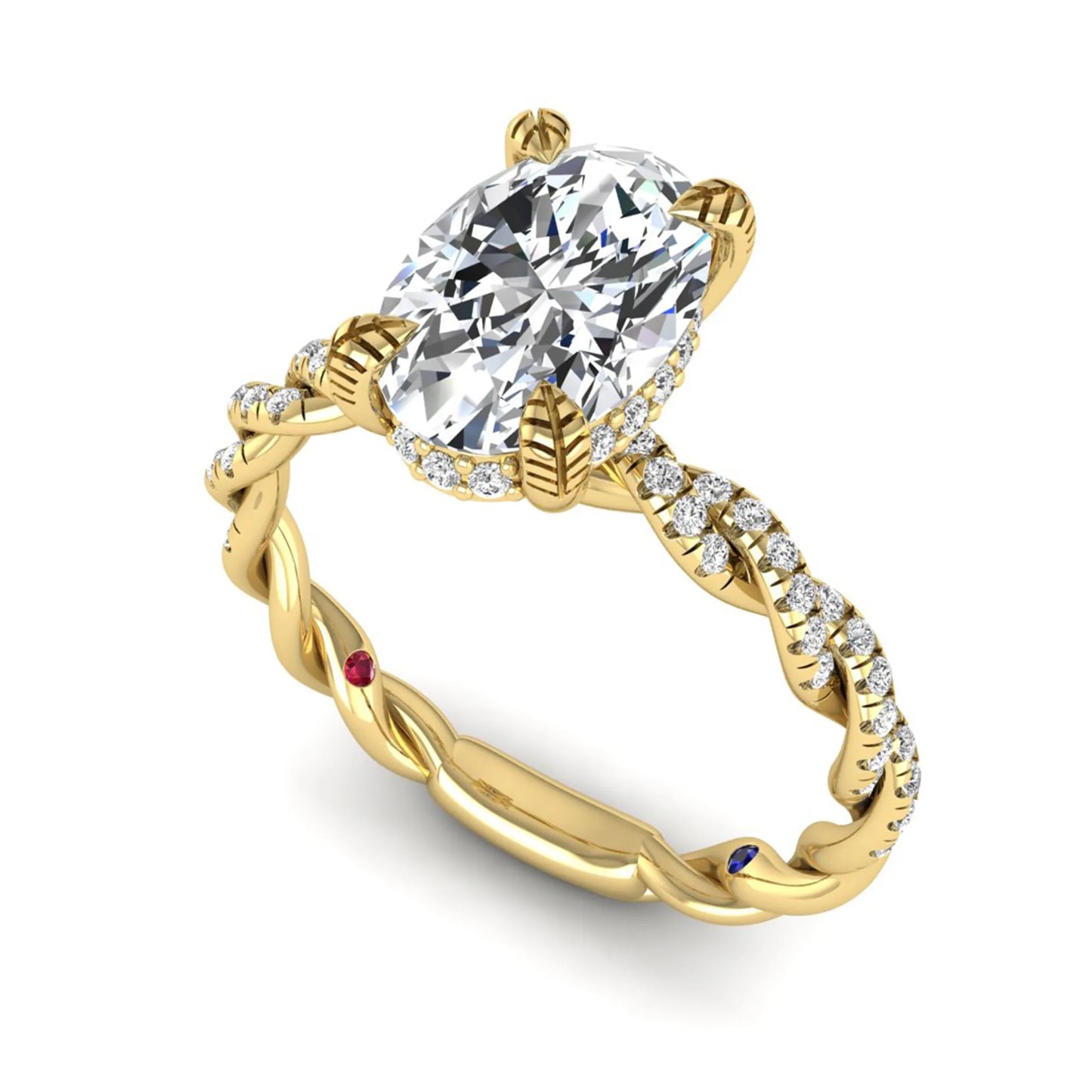 Princess Cluster Prong Set Lab Grown Diamond Engagement Ring