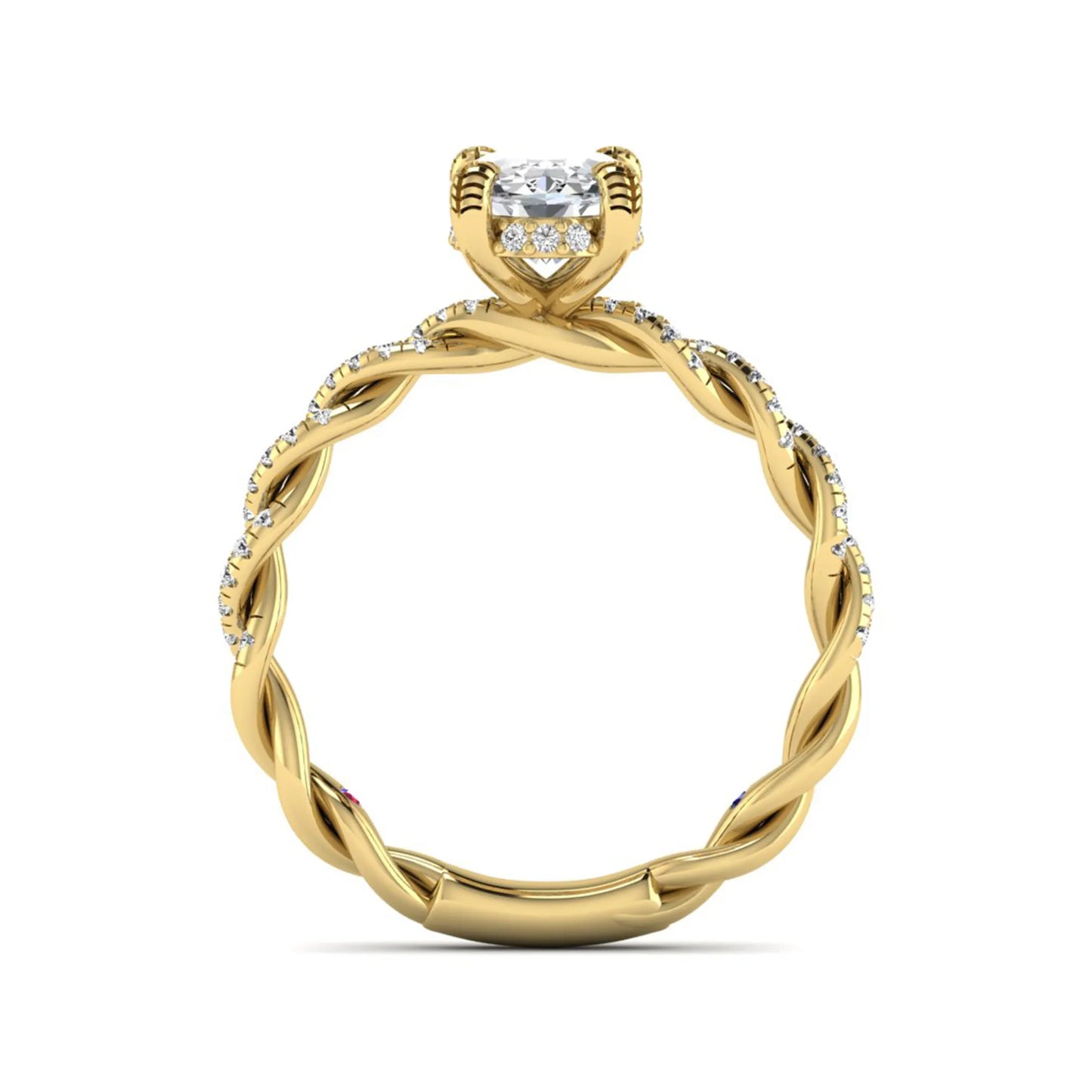 Princess Cluster Prong Set Lab Grown Diamond Engagement Ring