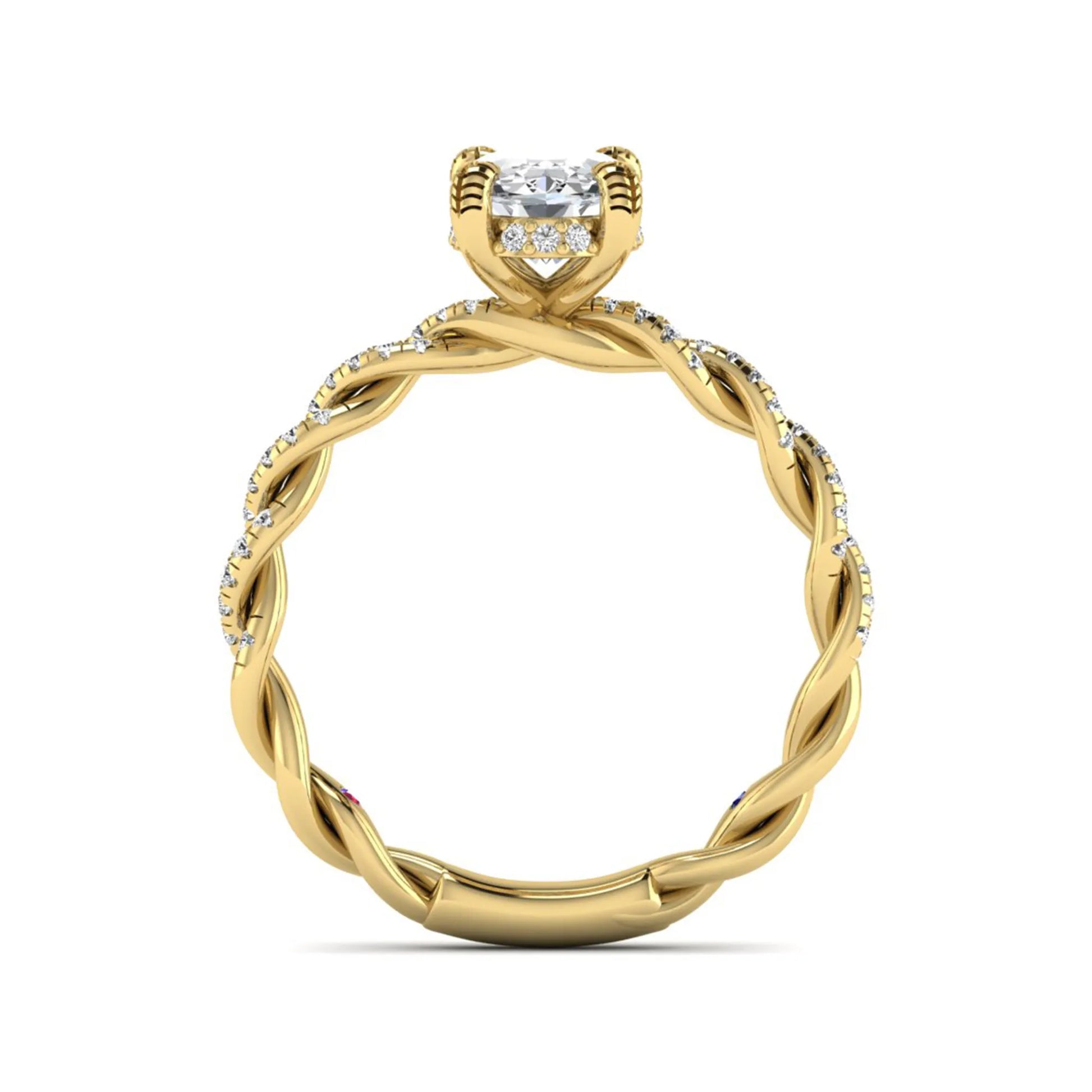 Princess Cluster Prong Set Lab Grown Diamond Engagement Ring
