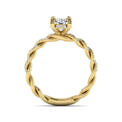 Princess Cluster Prong Set Lab Grown Diamond Engagement Ring