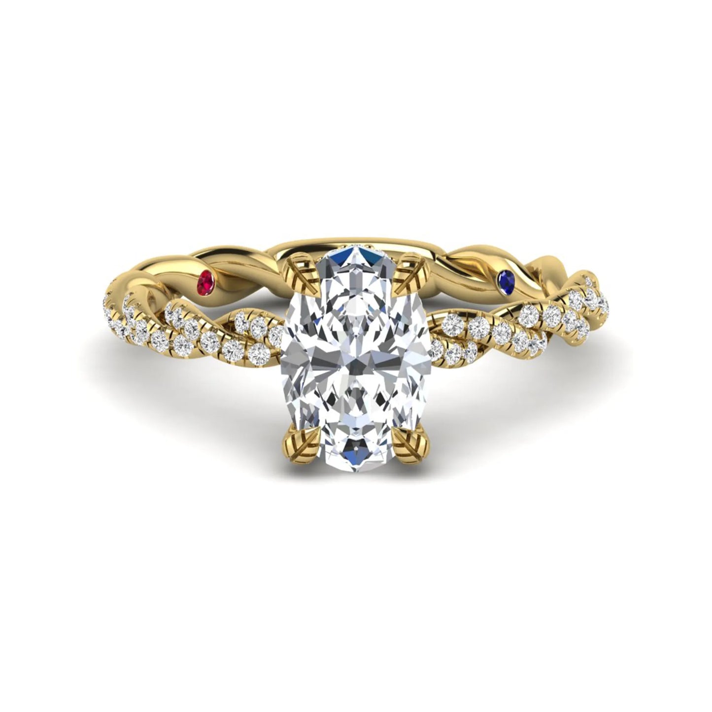 Princess Cluster Prong Set Lab Grown Diamond Engagement Ring