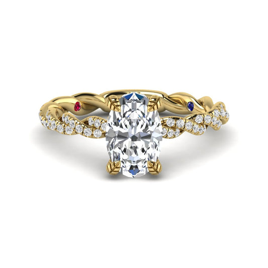 Princess Cluster Prong Set Lab Grown Diamond Engagement Ring