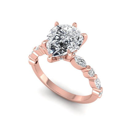 Princess Cluster Prong Set Lab Grown Diamond Engagement Ring