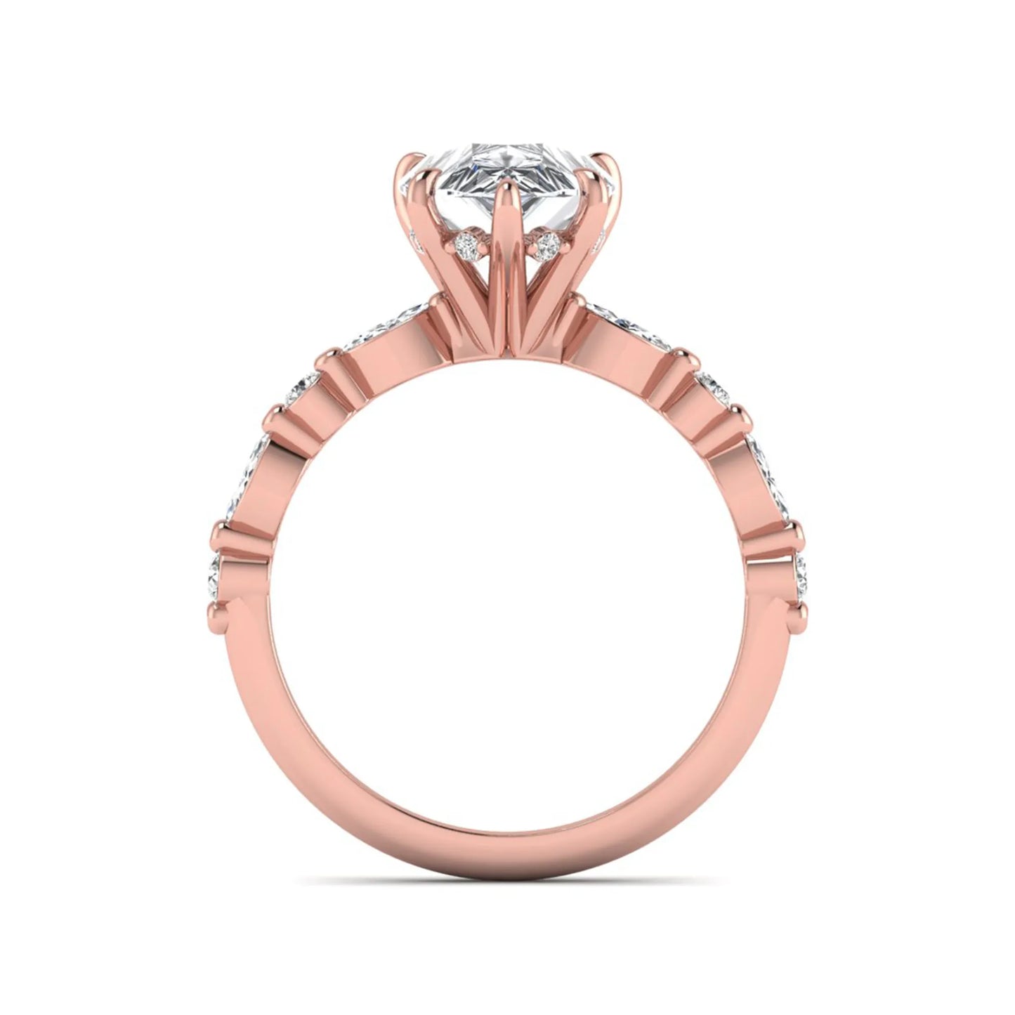 Princess Cluster Prong Set Lab Grown Diamond Engagement Ring