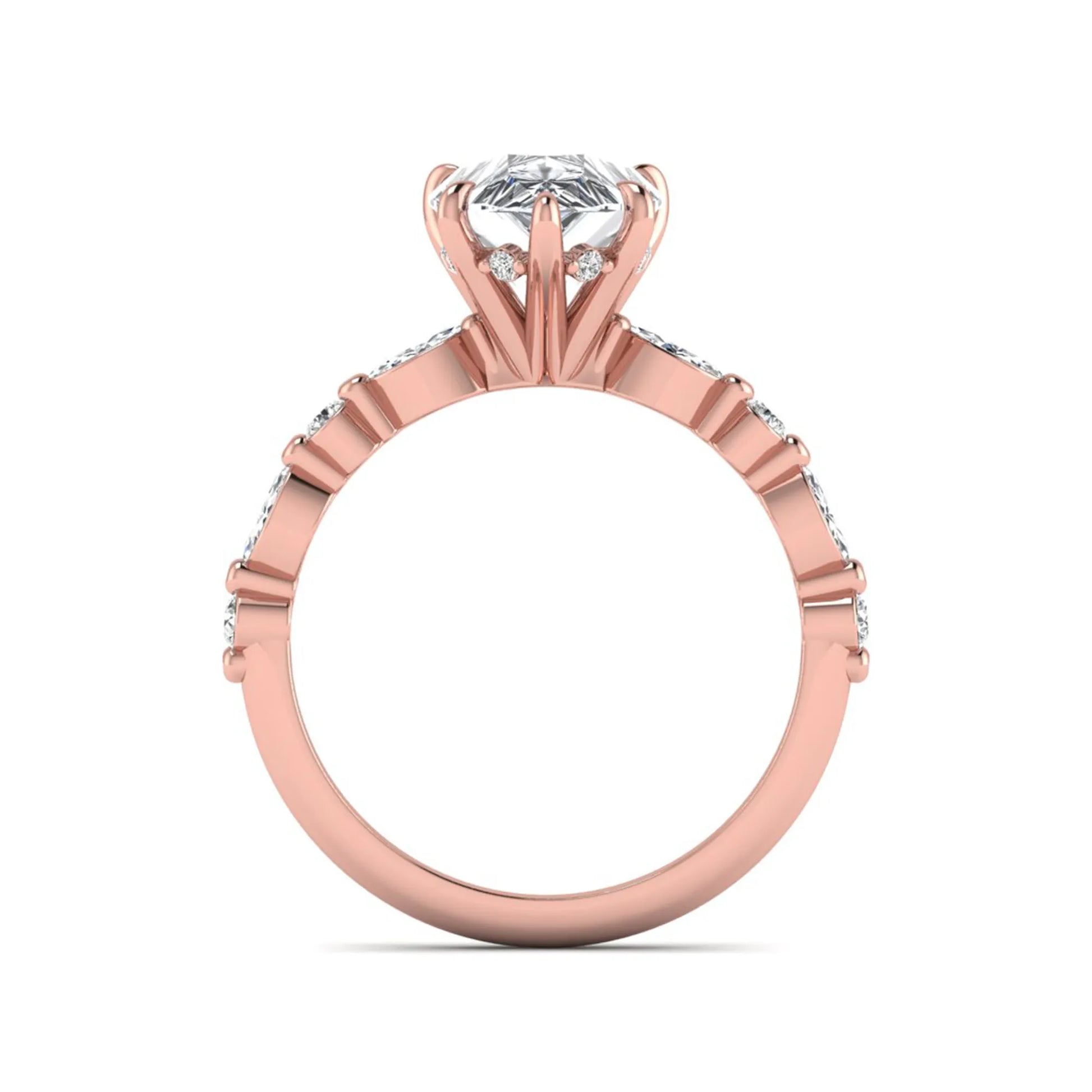 Princess Cluster Prong Set Lab Grown Diamond Engagement Ring