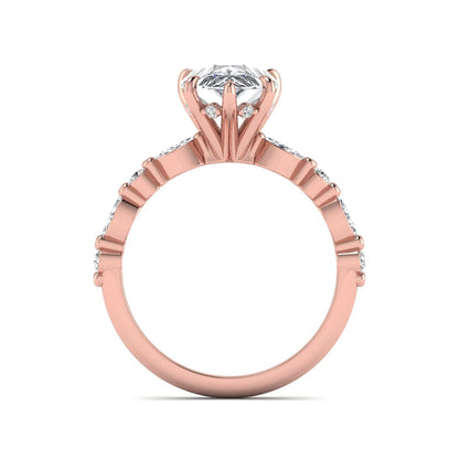 Princess Cluster Prong Set Lab Grown Diamond Engagement Ring