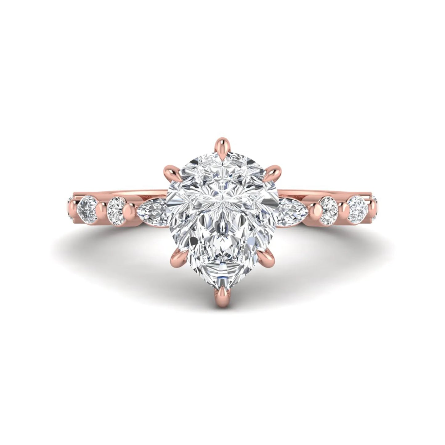 Princess Cluster Prong Set Lab Grown Diamond Engagement Ring