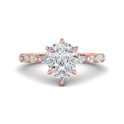 Princess Cluster Prong Set Lab Grown Diamond Engagement Ring