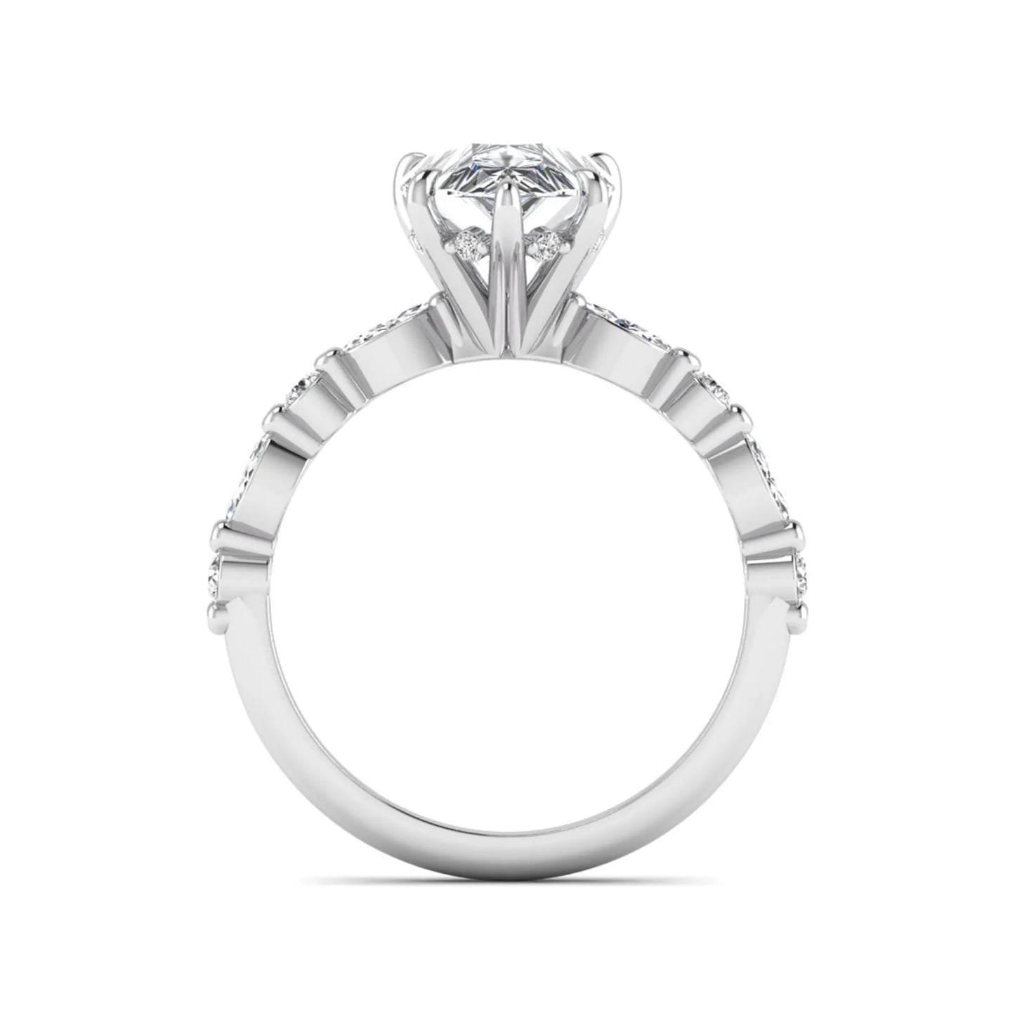 Princess Cluster Prong Set Lab Grown Diamond Engagement Ring