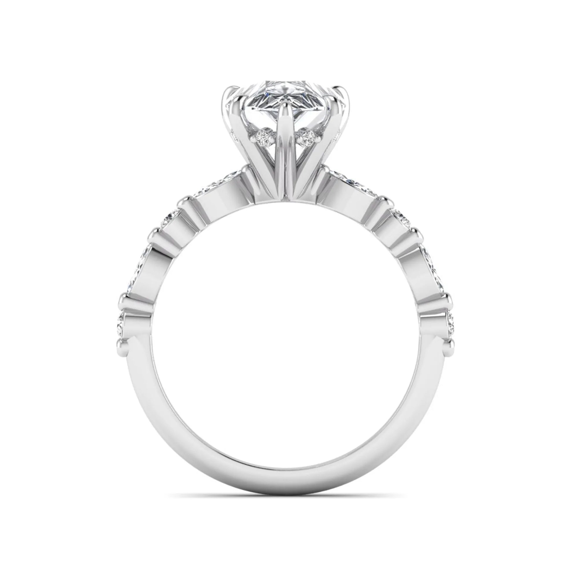 Princess Cluster Prong Set Lab Grown Diamond Engagement Ring