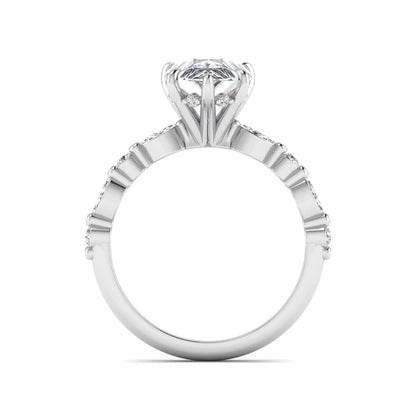 Princess Cluster Prong Set Lab Grown Diamond Engagement Ring