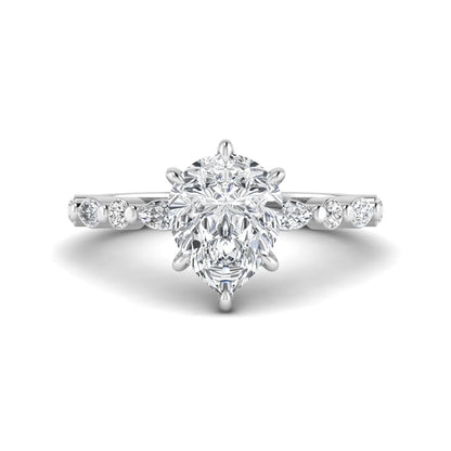 Princess Cluster Prong Set Lab Grown Diamond Engagement Ring