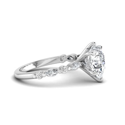 Princess Cluster Prong Set Lab Grown Diamond Engagement Ring