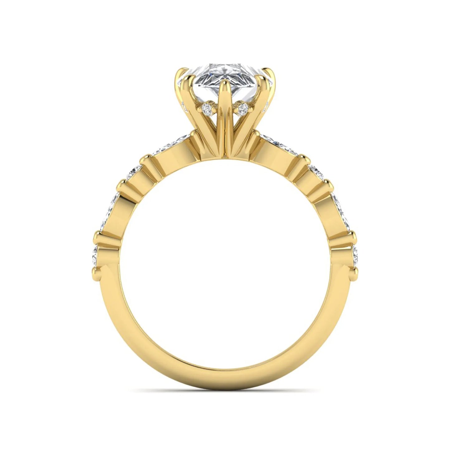 Princess Cluster Prong Set Lab Grown Diamond Engagement Ring