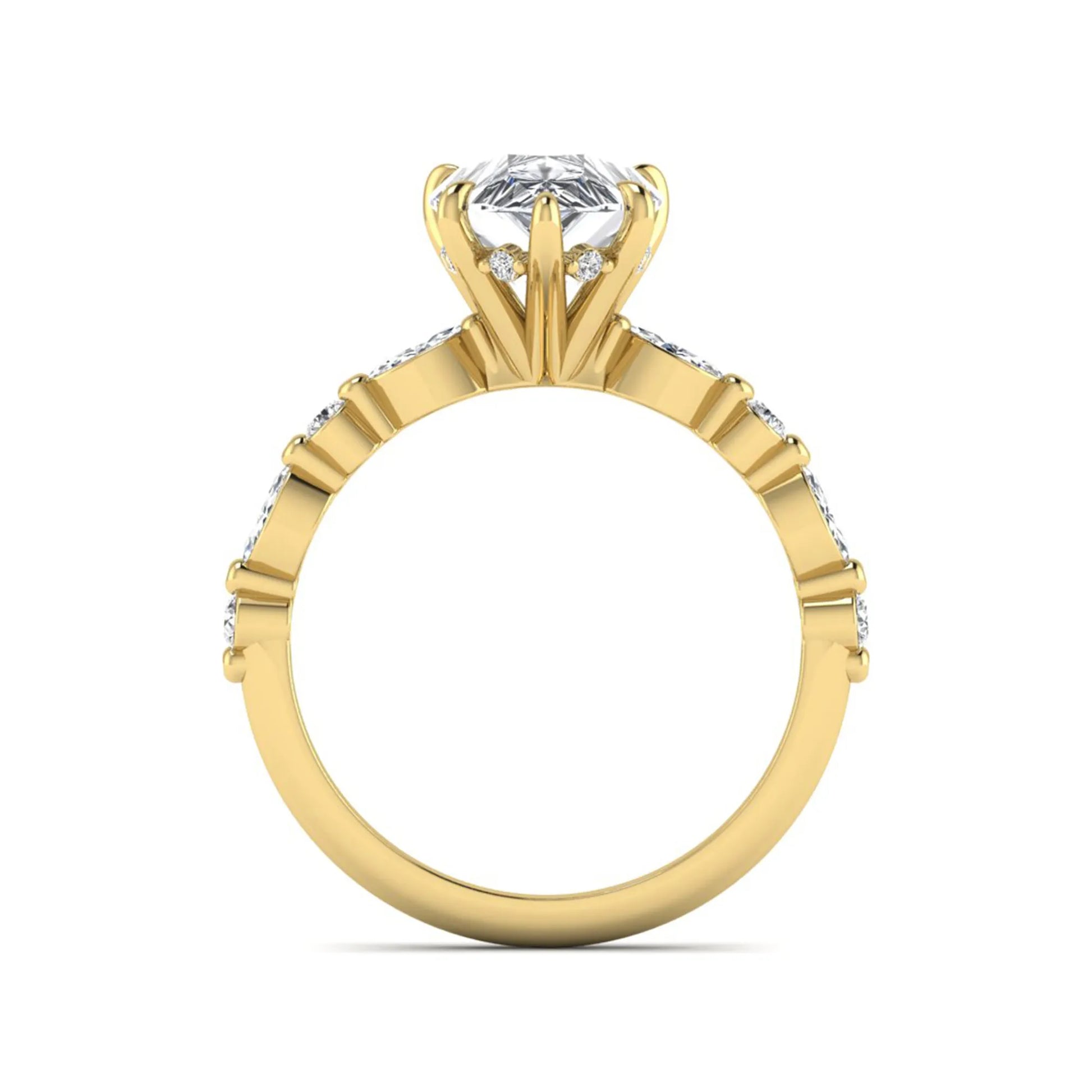 Princess Cluster Prong Set Lab Grown Diamond Engagement Ring