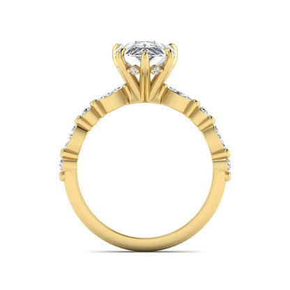 Princess Cluster Prong Set Lab Grown Diamond Engagement Ring