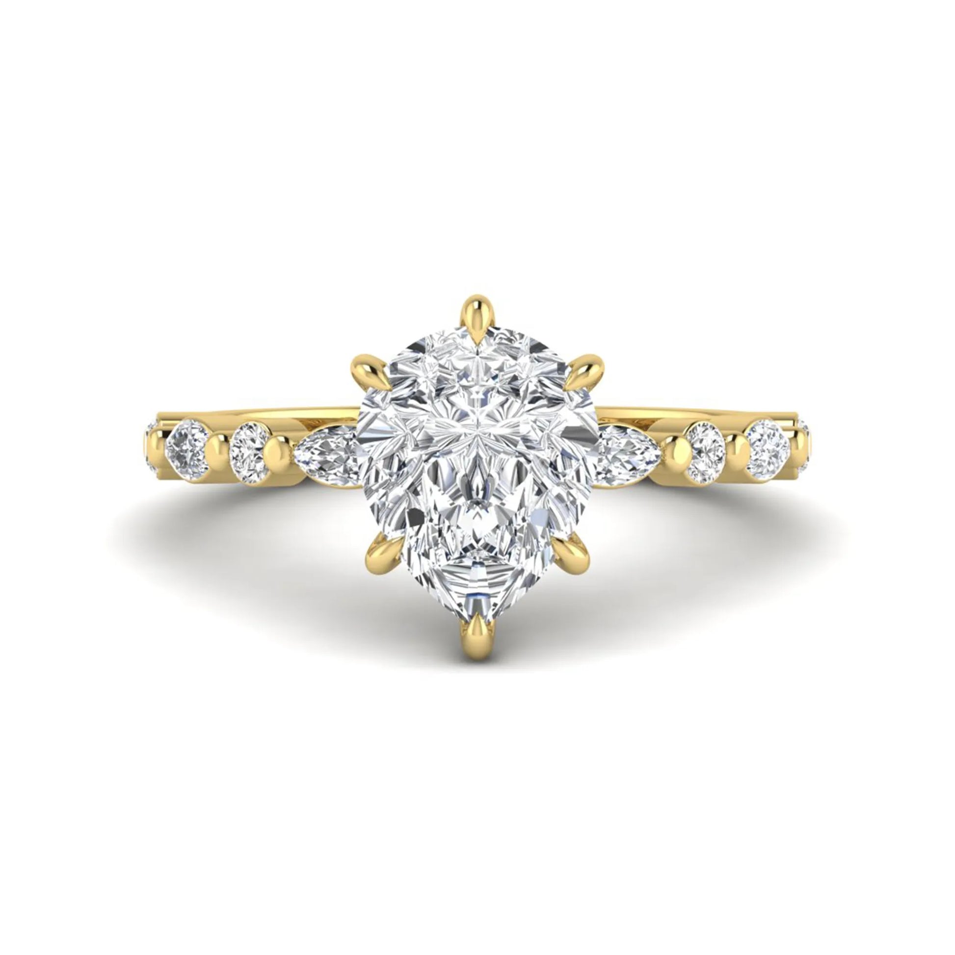 Princess Cluster Prong Set Lab Grown Diamond Engagement Ring