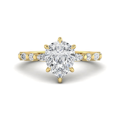 Princess Cluster Prong Set Lab Grown Diamond Engagement Ring