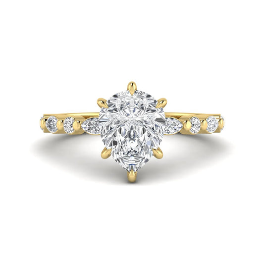 Princess Cluster Prong Set Lab Grown Diamond Engagement Ring