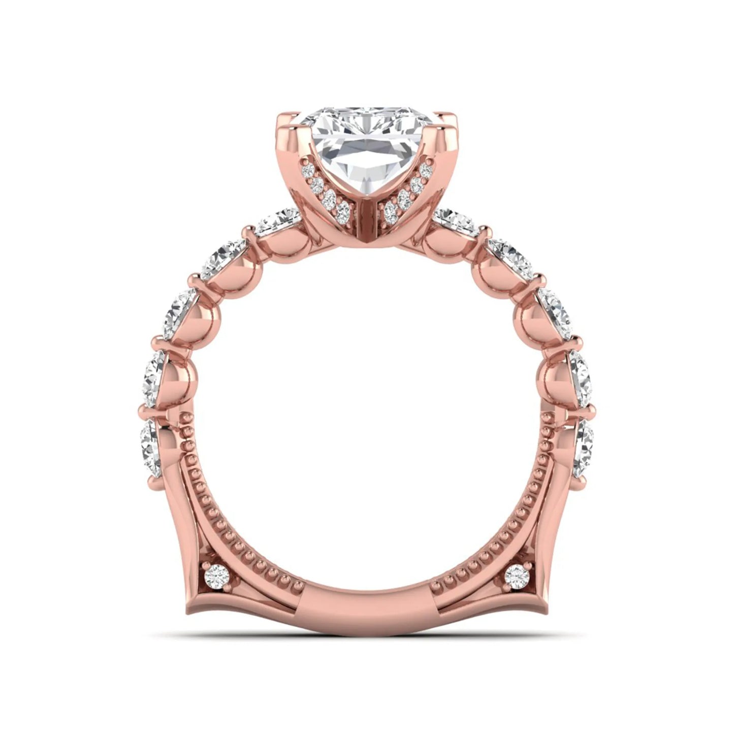 Princess Cluster Prong Set Lab Grown Diamond Engagement Ring