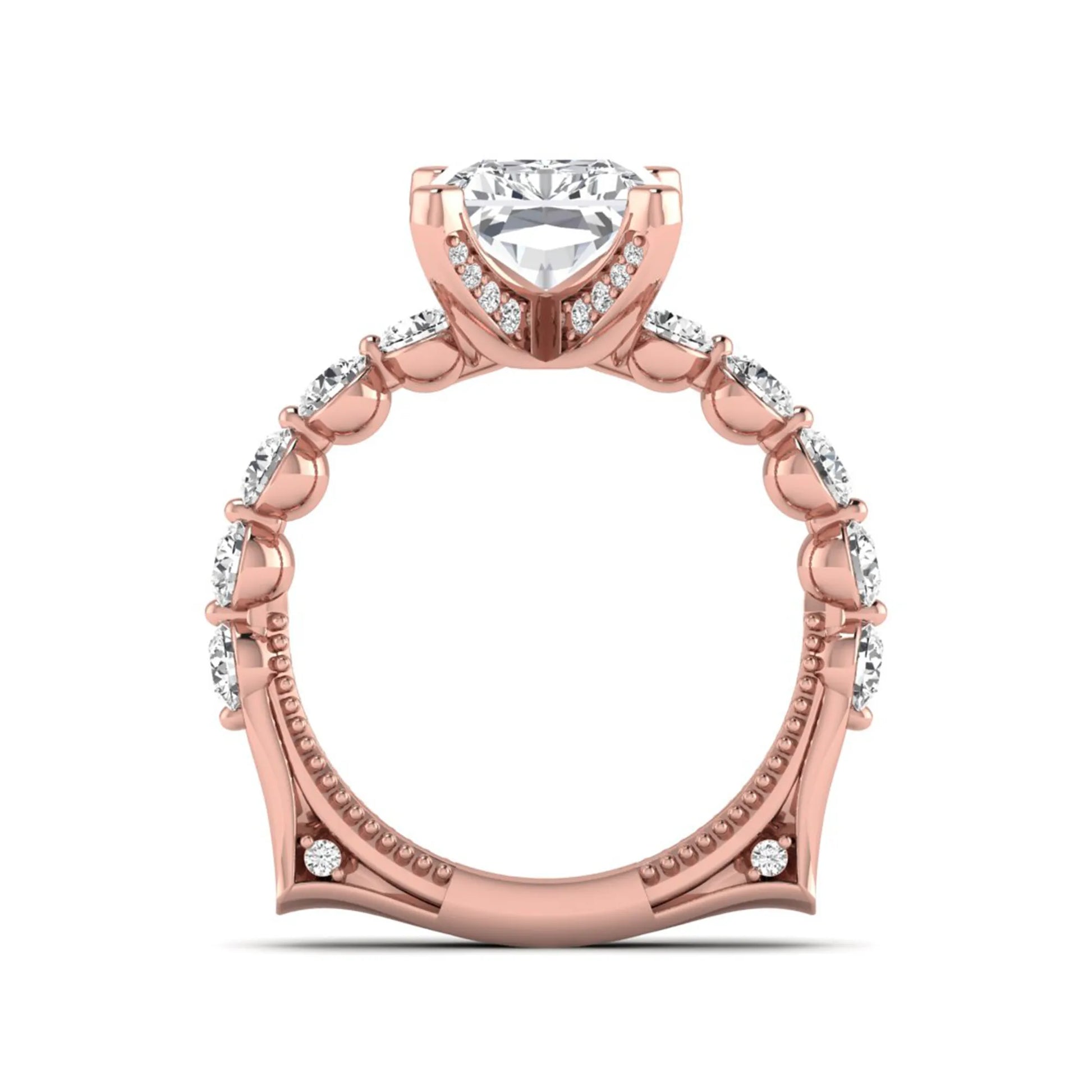 Princess Cluster Prong Set Lab Grown Diamond Engagement Ring