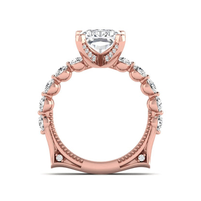 Princess Cluster Prong Set Lab Grown Diamond Engagement Ring