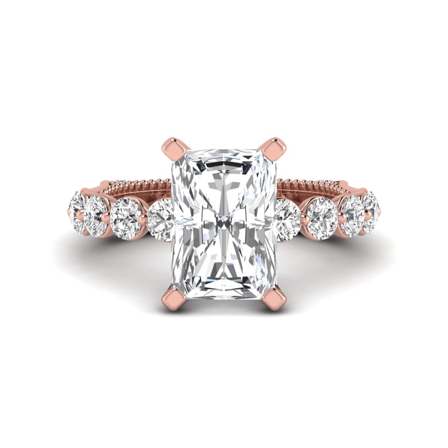 Princess Cluster Prong Set Lab Grown Diamond Engagement Ring