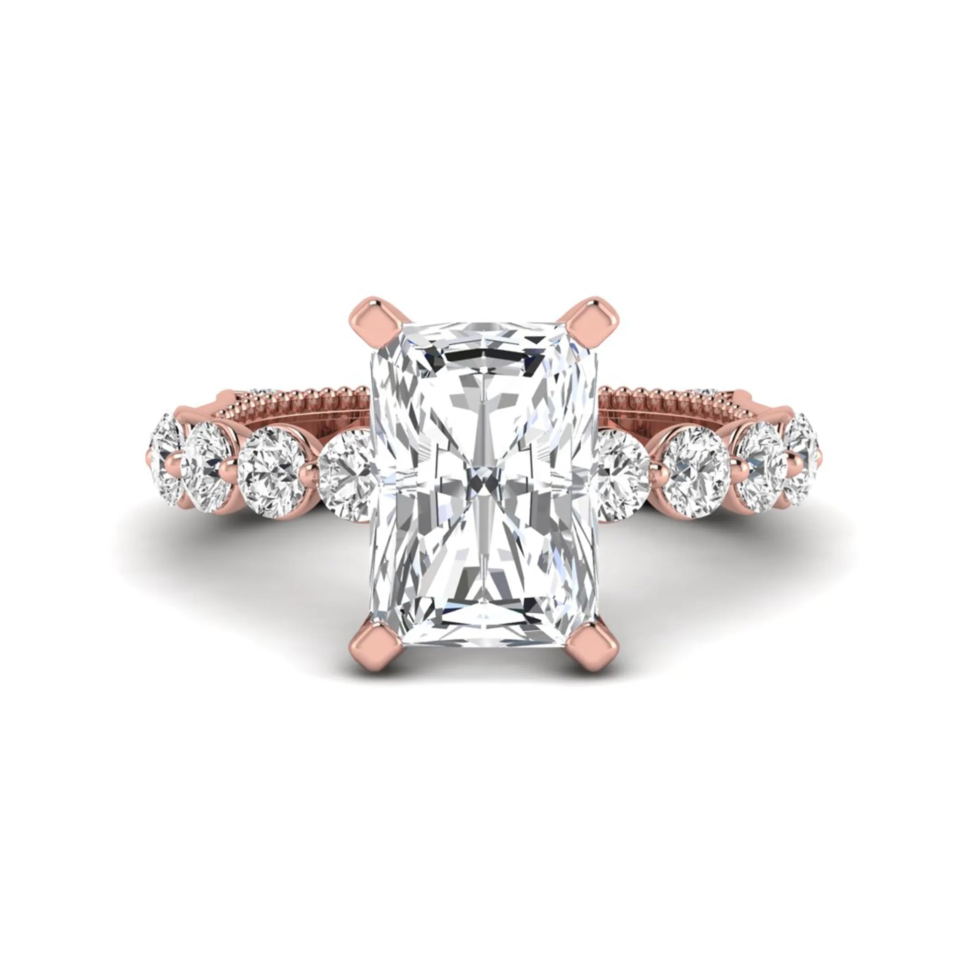 Princess Cluster Prong Set Lab Grown Diamond Engagement Ring