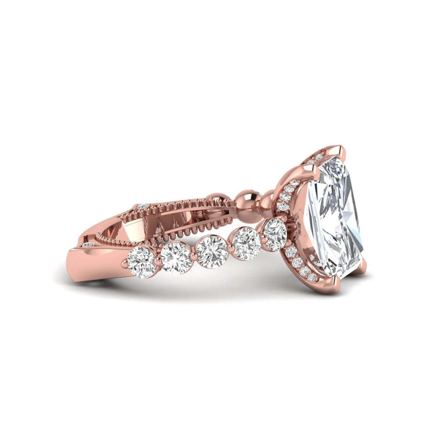 Princess Cluster Prong Set Lab Grown Diamond Engagement Ring