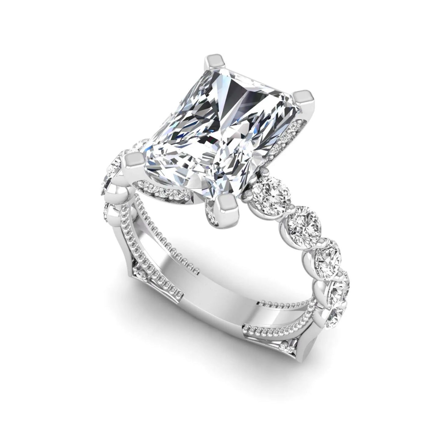Princess Cluster Prong Set Lab Grown Diamond Engagement Ring