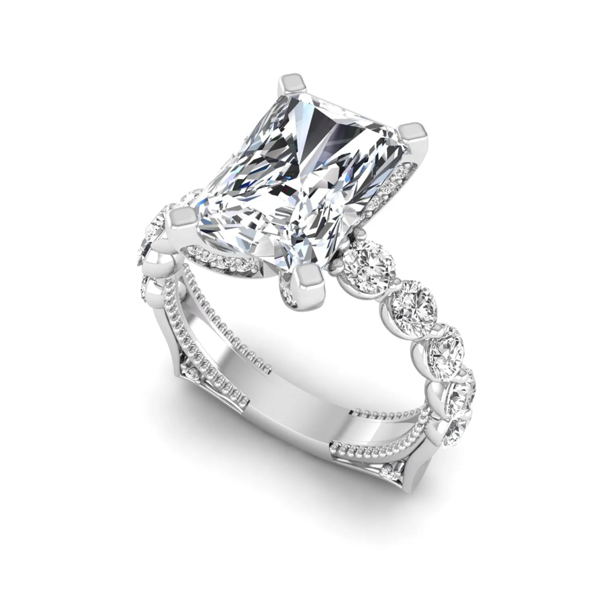 Princess Cluster Prong Set Lab Grown Diamond Engagement Ring