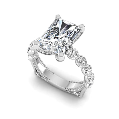 Princess Cluster Prong Set Lab Grown Diamond Engagement Ring